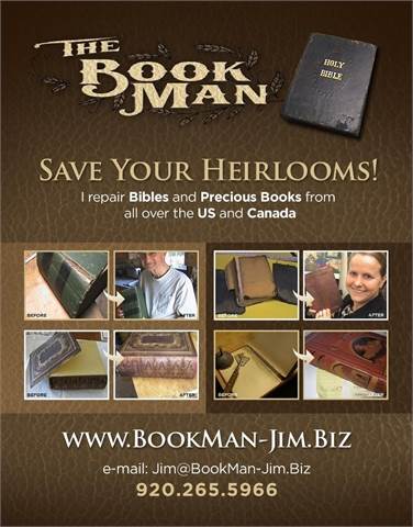 I repair Bibles and Precious Olde Books